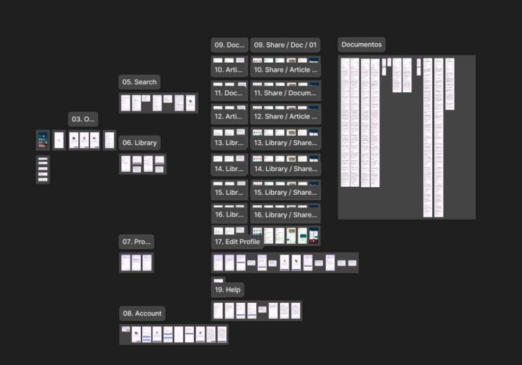 View of Figma's low fidelity prototype